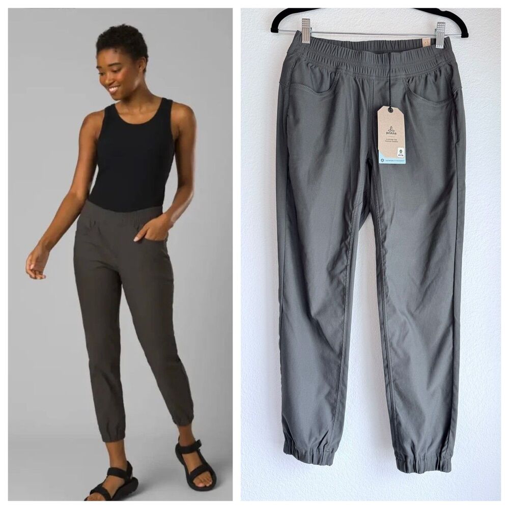 NEW prAna Women's Halle E-Waist Jogger II in Dark Iron Size 2